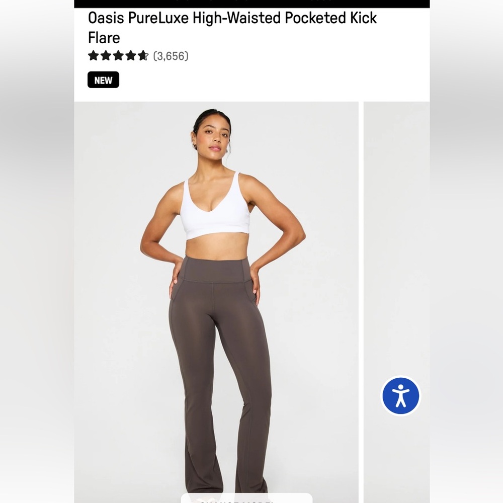 Fabletics Oasis PureLuxe High-Waisted Flare Leggings XL in Taupe Slate